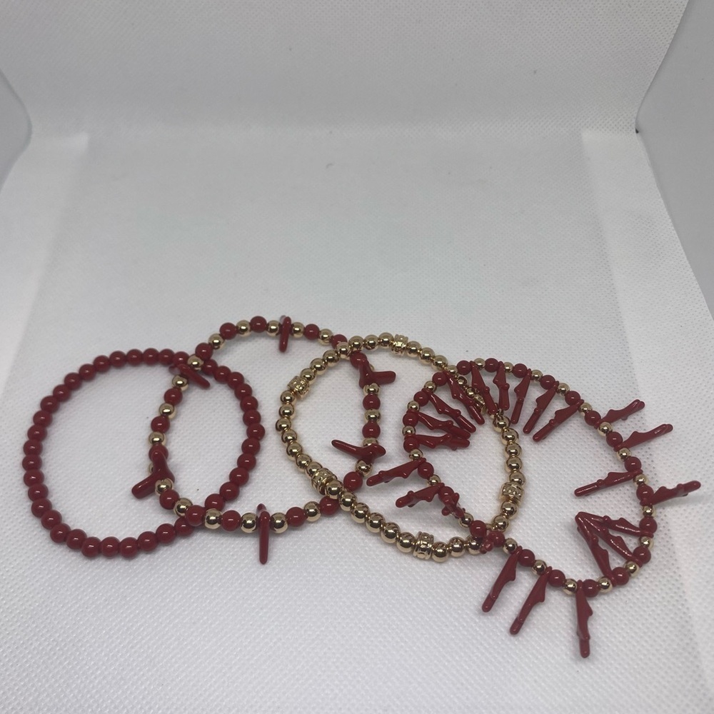 Red and Gold bracelet stack lot of 4
Colourful and vibrant